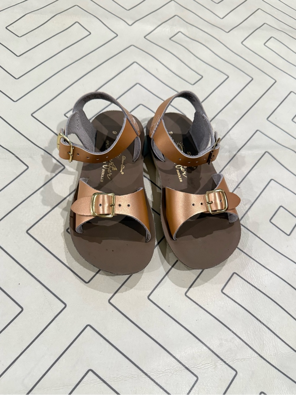 Sun and Sand Rose Gold Buckle Strap Sandals